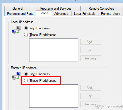 Режим These IP addresses