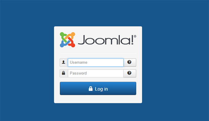 Страница авторизации в Joomla