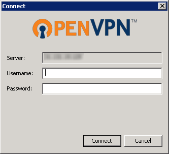 Окно ввода пользователя и пароля