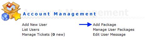 Раздел Account Management в DirectAdmin