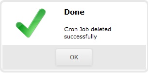 Уведомление об успешном удалении Cron-задачи
