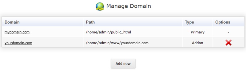 Manage Domains