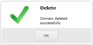 Уведомление об удалении домена