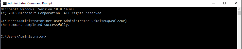 Смена пароля пользователя в командной строке на Windows-сервере