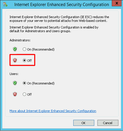 Управление группами пользователей с усиленной безопасностью в IE на Windows Server 2012